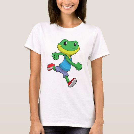 T-shirt La grenouille comme coureur à la course (Devant)