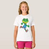 T-shirt La grenouille comme coureur à la course (Devant entier)