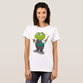 T-shirt La grenouille comme enseignant avec livre (Devant entier)