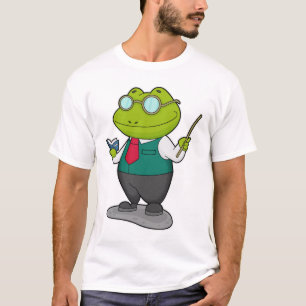 T-shirt La grenouille comme enseignant avec livre