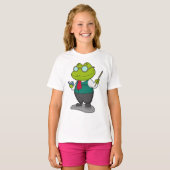 T-shirt La grenouille comme enseignant avec livre (Devant entier)
