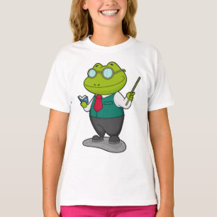 T-shirt La grenouille comme enseignant avec livre