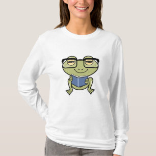 T-shirt La grenouille comme Étudiante avec livre