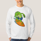 T-shirt La grenouille comme surfeur avec Surfer (Devant)