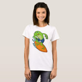 T-shirt La grenouille comme surfeur avec Surfer (Devant entier)