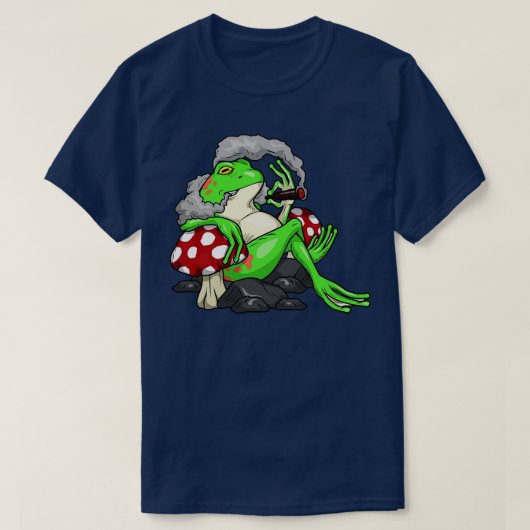 T-shirt La grenouille drôle fume un cigare (Design devant)