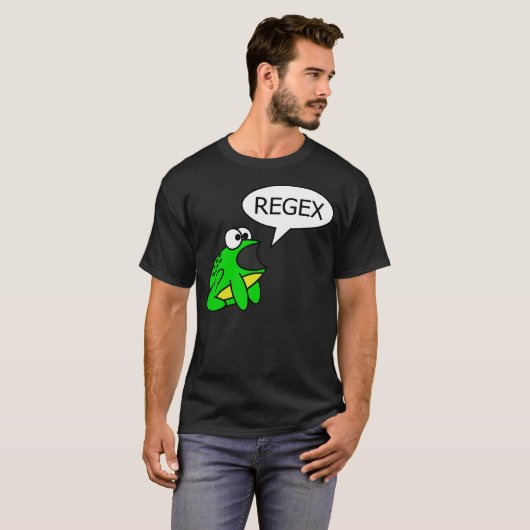 T-shirt La grenouille indique "Regex " (Devant entier)