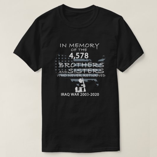 T-shirt La guerre d'Irak 2003-2020 en mémoire des anciens (Design devant)