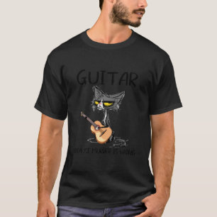 T-shirt La guitare parce que le meurtre a tort Drôle Chat