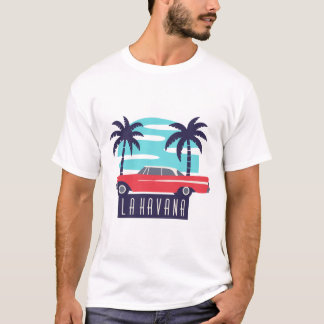T shirt la havana, cuba chevrolet palm en salsa, 