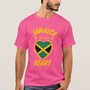 T-shirt La Jamaïque Est Dans Mon Coeur Fière Du Drapeau Ja