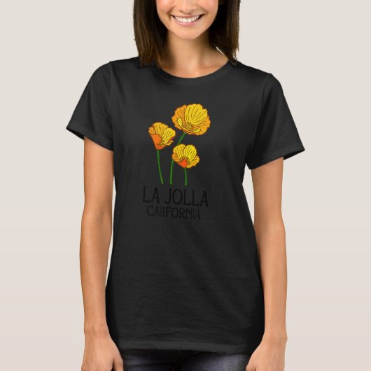 T-shirt La Jolla California CA Flower State City Vin (Devant)