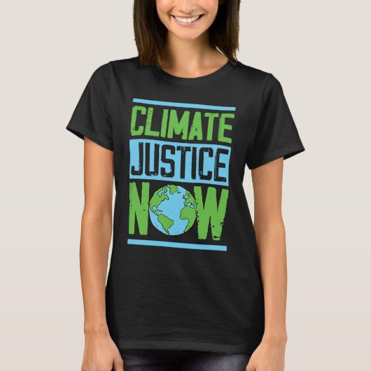 T-shirt La justice climatique maintenant militant De l'env (Devant)