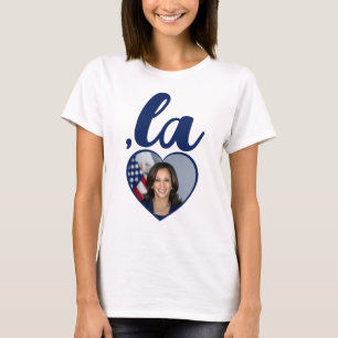 T-shirt , la KAMALA photo coeur bleu démocrate texte