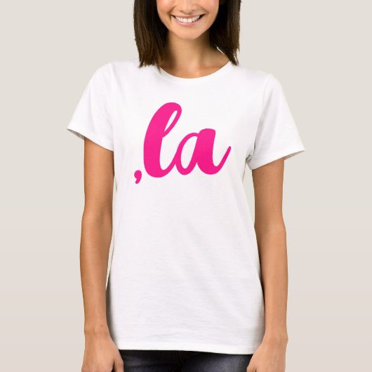 T-shirt , la Kamala virgule prononcer texte rose chaud (Devant)