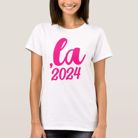 T-shirt , la Kamala virgule prononcer texte rose chaud 202 (Devant)