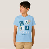 T-shirt La La Easter Cute Bunny Blue Boys (Devant entier)