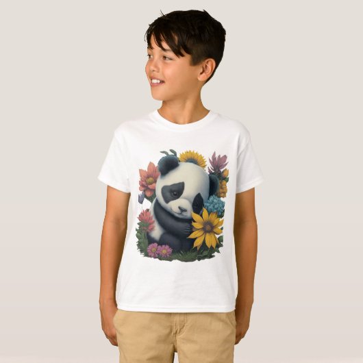 T-shirt La laideur fleurit ! Magasinez un adorable panda e (Devant entier)