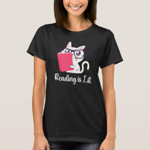 T-shirt La lecture est géniale Livre sur les chats