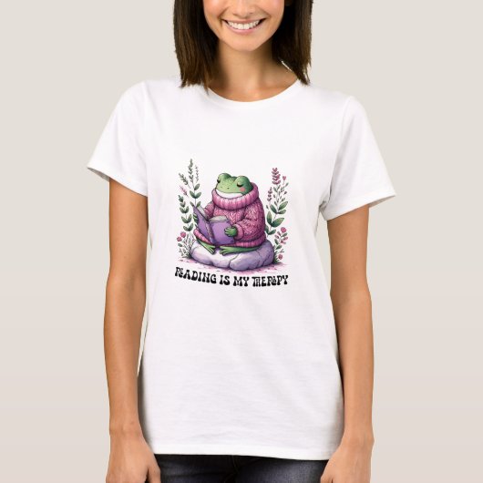 T-shirt La lecture est ma thérapie (Devant)