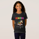 T-Shirt La lecture est Magique Rainbow Unicorn (Devant entier)