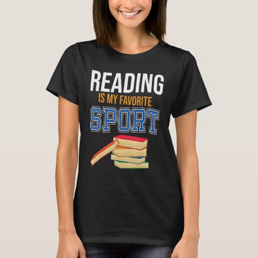 T-shirt La lecture est mon favori Sport Déclaration Bookah (Devant)