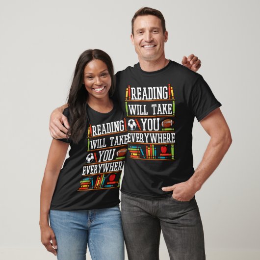 T-shirt La Lecture Vous Emmènera Partout Drôle Bookworm Bo (Unisexe)