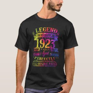 T-shirt La Légende Est Née En 1923 99 Ans 99E Anniversaire