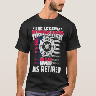 T-shirt La Légende Le Père Pompier A Retraité Da Retraité