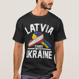 T-shirt La Lettonie Est Avec L'Ukraine Pavillon Latvien Uk