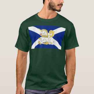 T-shirt La licorne animale nationale écossaise sur le fla