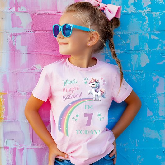 T-Shirt La licorne magique de la fille Anniversaire