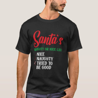 T-shirt La liste des enfants sages ou méchants du Père Noë