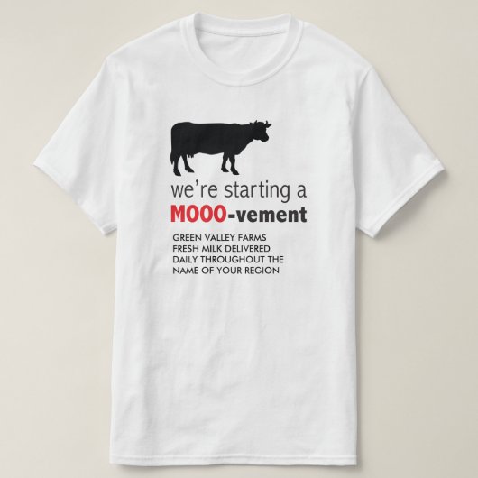 T-shirt La livraison de lait d'exploitation laitière (Design devant)