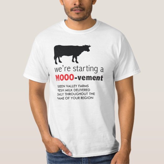 T-shirt La livraison de lait d'exploitation laitière (Devant)
