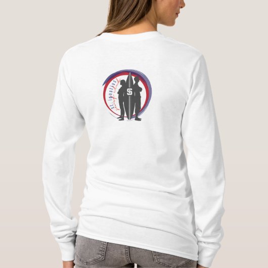 T-shirt la longue douille des femmes (Dos)