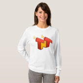 T-shirt La longue douille des femmes (LOGO) (Devant entier)