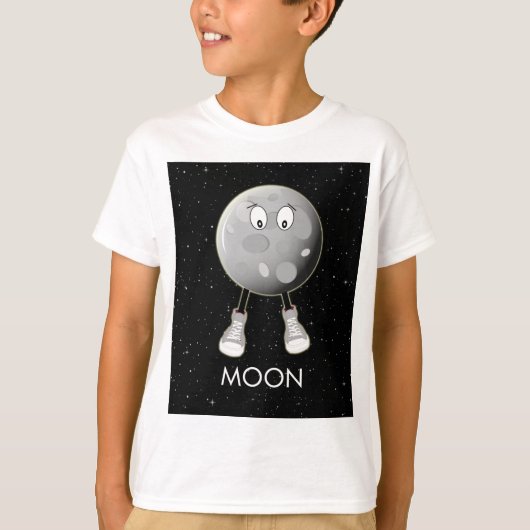 T-shirt La Lune et les étoiles dans l'espace (Devant)