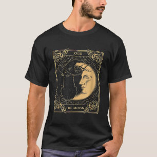 T-shirt La Lune Tarot XVII Inspiré Chat Noir Sorcière Casq