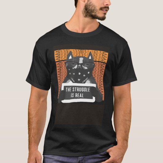 T-shirt La Lutte Est Un Véritable Masque Visage De Chien (Devant)