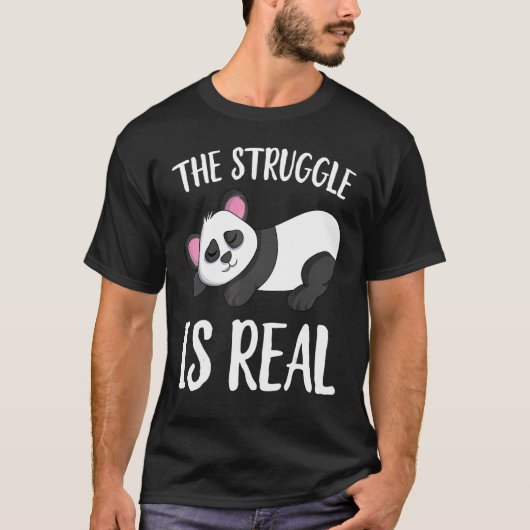 T-shirt La Lutte Est Véritable Panda Dormant (Devant)