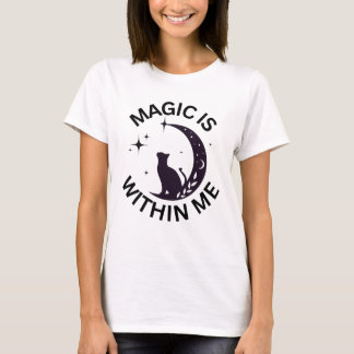 T-shirt La magie est en moi Chat + Lune 