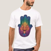 T-shirt la main Hamsa arc-en-ciel (Devant)