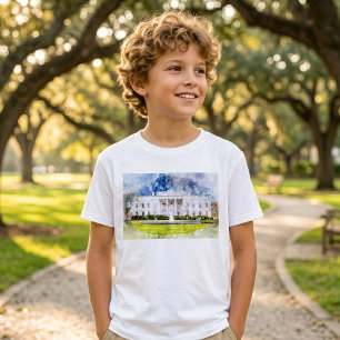 T-shirt La Maison Blanche à Washington DC Aquarelle