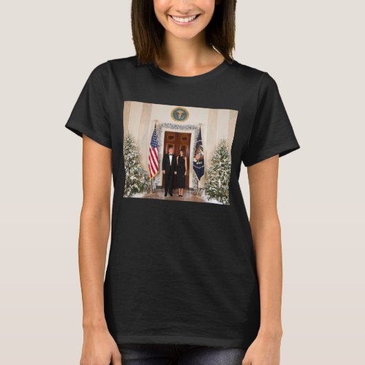 T-shirt La Maison Blanche de Noël de Donald & Melania Trum (Devant)
