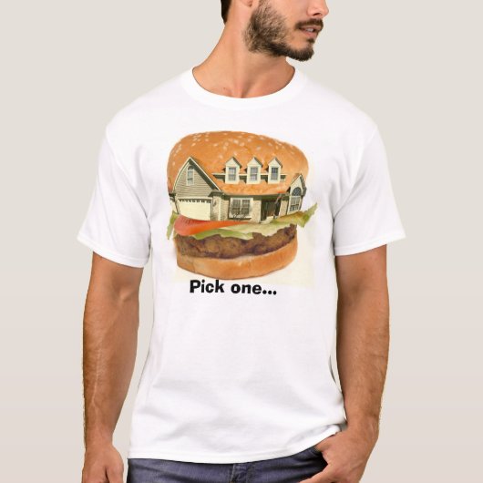 T-shirt La maison d'hamburger, sélectionnent un… (Devant)