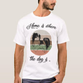 T-shirt La Maison Est Où Est Le Chien, Chien Japonais Chin (Devant)