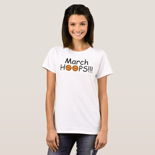 T-shirt La Marche des femmes HOOPS Orange Basketballs (Devant entier)