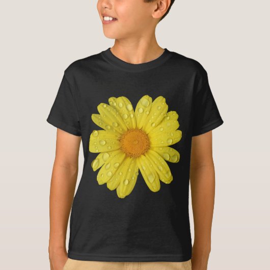 T-shirt La marguerite jaune dans la pluie (Devant)