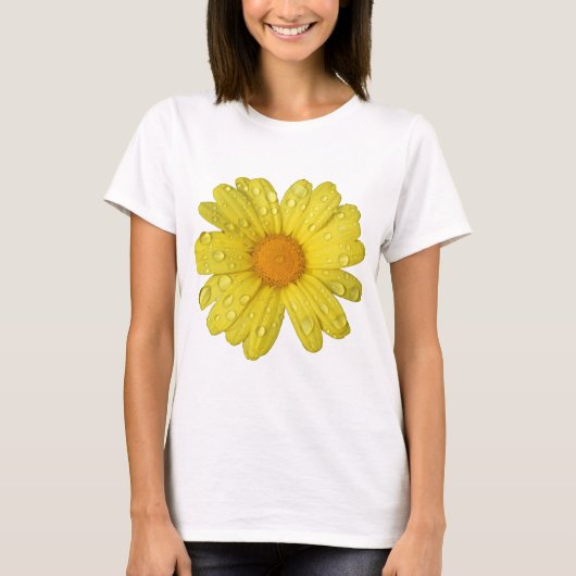 T-shirt La marguerite jaune dans la pluie (Devant)